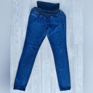 Indigo Blue Maternity Jeans Full Panel Women’s Large Dark Wash Skinny Jegging